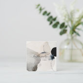 Carte De Visite Carré Formes d'aquarelle Terre Abstraites (Debout devant)