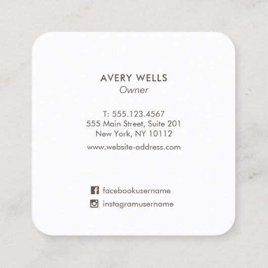 Carte De Visite Carré Formes d'art Abstrait et terrestre (Dos)