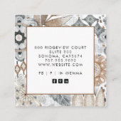 Carte De Visite Carré Formes de Boho Terme (Dos)