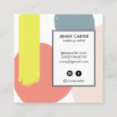 Carte De Visite Carré Formes simples minimaliste Cool Lime rose (Dos)