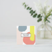 Carte De Visite Carré Formes simples minimaliste Cool Lime rose (Debout devant)