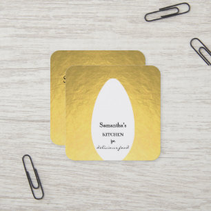 Carte De Visite Carré Fourchette et couteau de catering de cuisine de ch