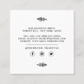 Carte De Visite Carré Fournitures de petite entreprise sur mesure faites (Dos)