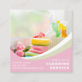 Carte De Visite Carré Fournitures de service de nettoyage professionnel (Devant)