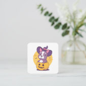 Carte De Visite Carré Frenchie Halloween (Debout devant)