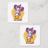 Carte De Visite Carré Frenchie Halloween (Devant / Derrière)