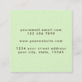 Carte De Visite Carré Fresh Chic Sun Pastel Green Grunge Moderne Abstrai (Dos)