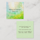 Carte De Visite Carré Fresh Chic Sun Pastel Green Grunge Moderne Abstrai (Devant / Derrière)