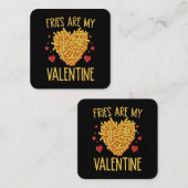 Carte De Visite Carré Frites Sont Mon Valentin (Devant / Derrière)
