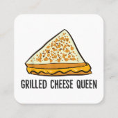 Carte De Visite Carré Fromage Grillé Queen Funny Fromage Grillé (Dos)
