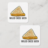 Carte De Visite Carré Fromage Grillé Queen Funny Fromage Grillé (Devant / Derrière)