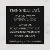 Carte De Visite Carré Fromages frits Profondes Courdes Minnesota Wiscons (Dos)