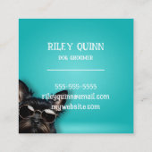 Carte De Visite Carré Frontière Empreinte de patte de l'éleveur de chien (Dos)