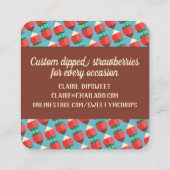 Carte De Visite Carré fruit de fraise recouvert de chocolat noir et blan (Dos)