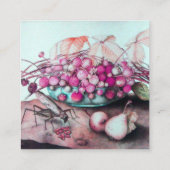 Carte De Visite Carré FRUITS DE SAISON, FRAISES, PEARS Hot rose (Dos)