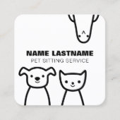 Carte De Visite Carré Fun sur mesure Simple mignon Chien Chat Oiseau Ani (Devant)