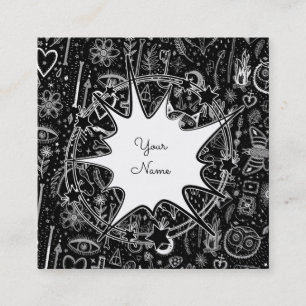 Carte De Visite Carré Funky Nature Of Life Notes Motif 4