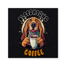 Funny Bloodhound chien boire du café