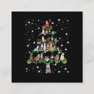 Carte De Visite Carré Funny Cats Christmas Tree Tee Ornement Décor Cadea