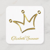 Carte De Visite Carré Funny Couronne d'or - luxe royal 1 (Devant)