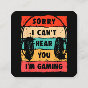 Carte De Visite Carré Funny Gamer Shirt pour Ados garçons Jeu vidéo pour