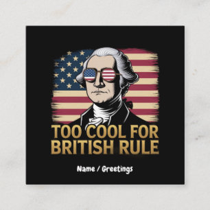 Carte De Visite Carré Funny George Washington Trop Cool pour la dominati