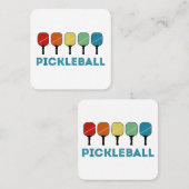 Carte De Visite Carré Funny Pickleball Retro Vintage (Devant / Derrière)