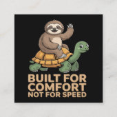 Carte De Visite Carré Funny Sloth Riding Turtle (Devant)