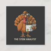 Carte De Visite Carré  Funny STEM Analyst Robot Turkey Thanksgiving Gift (Dos)