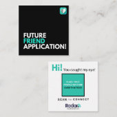 Carte De Visite Carré Futur de l'application ami (Devant / Derrière)
