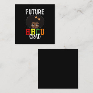 Carte De Visite Carré Future diplômée d'une HBCU Fille Remise des diplôm