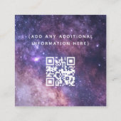 Carte De Visite Carré Galaxie cosmique Futuriste Moderne Espace Médias S (Dos)