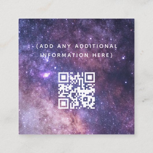 Carte De Visite Carré Galaxie cosmique Futuriste Moderne Espace Médias S (Dos)