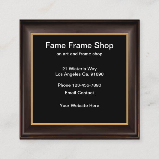 Carte De Visite Carré Galerie et cadres de tableau (Devant)