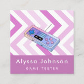 Carte De Visite Carré Game Tester Développeur contrôleur rétrocontrôleur (Devant)