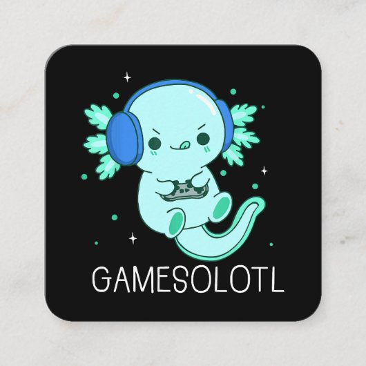 Carte De Visite Carré Gamesolotl Axolotl Gamer (Devant)