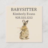 Carte De Visite Carré Garde de bébé lapin Faon (Devant)