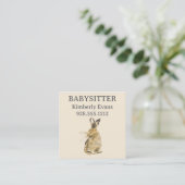 Carte De Visite Carré Garde de bébé lapin Faon (Debout devant)
