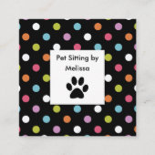 Carte De Visite Carré Garde d'enfants élégante d'animal familier de (Devant)