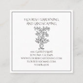 Carte De Visite Carré Gardener Landscaper Fruit Tree Branch (Dos)