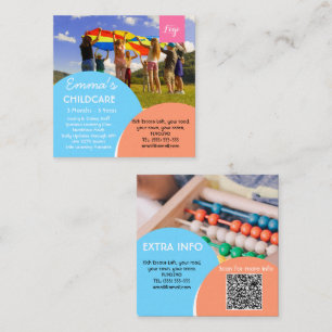 Carte De Visite Carré garderie après l'école garderie enfant
