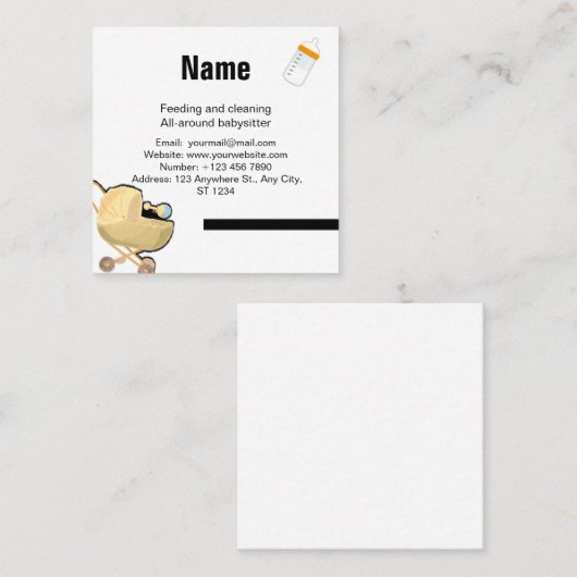 Carte De Visite Carré gardienne (Devant / Derrière)