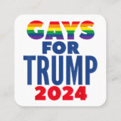 Carte De Visite Carré Gays Pour L'Élection De Trump En 2024 (Dos)