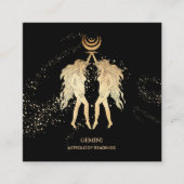 Carte De Visite Carré *~* GEMINI| Lectures d'astrologie zodiaque Lune Tw (Devant)