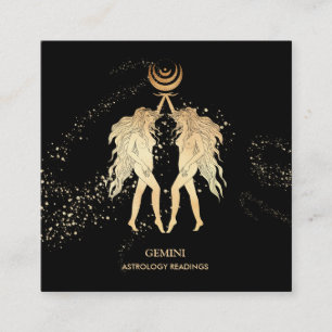 Carte De Visite Carré *~* GEMINI  Lectures d'astrologie zodiaque Lune Tw