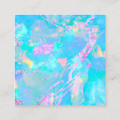 Carte De Visite Carré gemstone pastel blue opal merci (Dos)