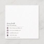 Carte De Visite Carré Géode Agate rose or moderne élégant (Dos)