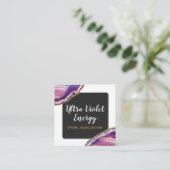 Carte De Visite Carré Géode Agate Slice Gemstone Ultra Violet violet (Debout devant)