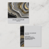 Carte De Visite Carré Géode moderne Gold & Grey Agate Geode Gemstone (Devant / Derrière)