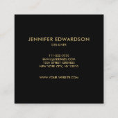 Carte De Visite Carré Géographe en pierre turquoise et or professionnel (Dos)